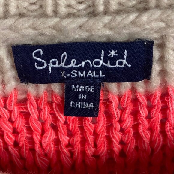 Splendid Lambswool Cashmere Bleeker Striped Sweater Size XS Pink Green Jumper - Picture 4 of 10